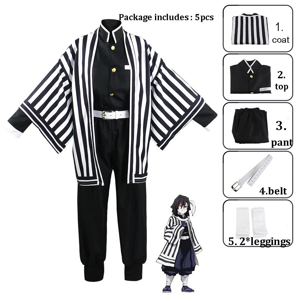 Unisex Demon Slayer Anime Cosplay Cartoon Kimetsu No Yaiba Kochou Shinobu Cosplay Kostüm für Erwachsene Männer und Frauen S black