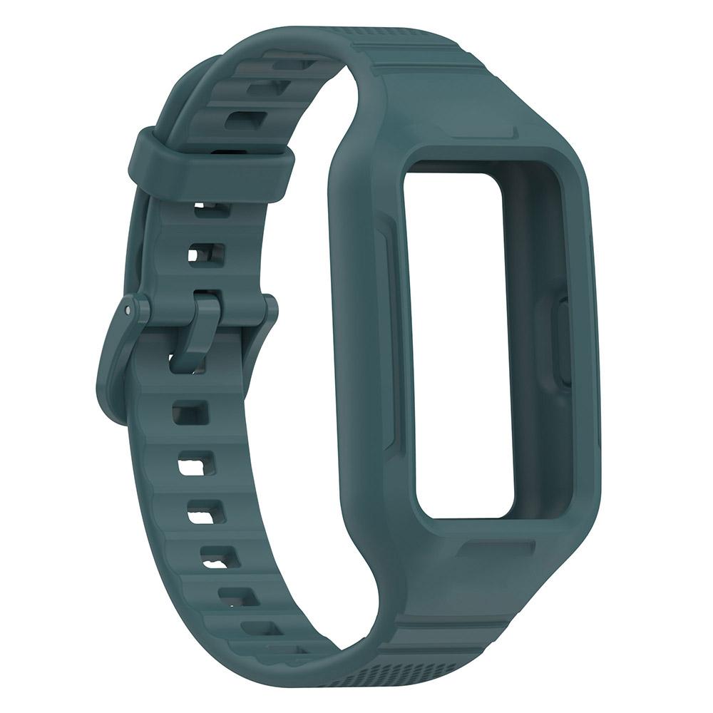 Silikonarmband für Huawei Band 9 8 7 6 Armband Armband für Honor Band 6/Honor Band 7 Integriertes Band + Hülle Huawei Band 6/7/8 dunkle cyan