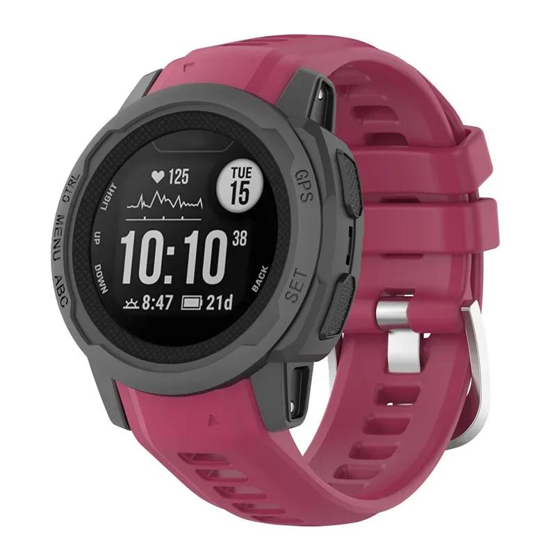 Armband für Garmin Instinct 2s Smartwatch Weiches Silikon Ersatzarmband Armband für Garmin Instinct 2s Armband Garmin Instinct 2s weinrot