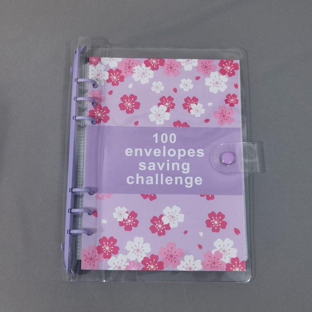 Geldspar-100-Umschläge-Challenge-Ordner 100 Umschläge A5 Budget-Ordner Set Besonderes Geschenk violett