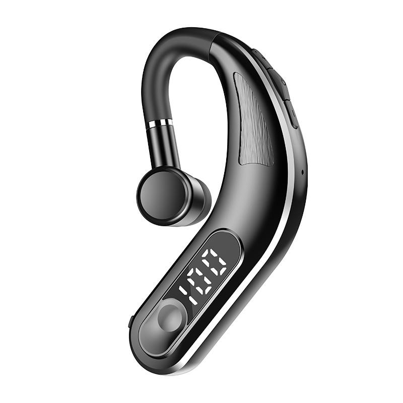 Bluetooth-Einzelohr-Kopfhörer Business Sport Super Long Standby-Headset Digitalanzeige Drahtloser Kopfhörer schwarz