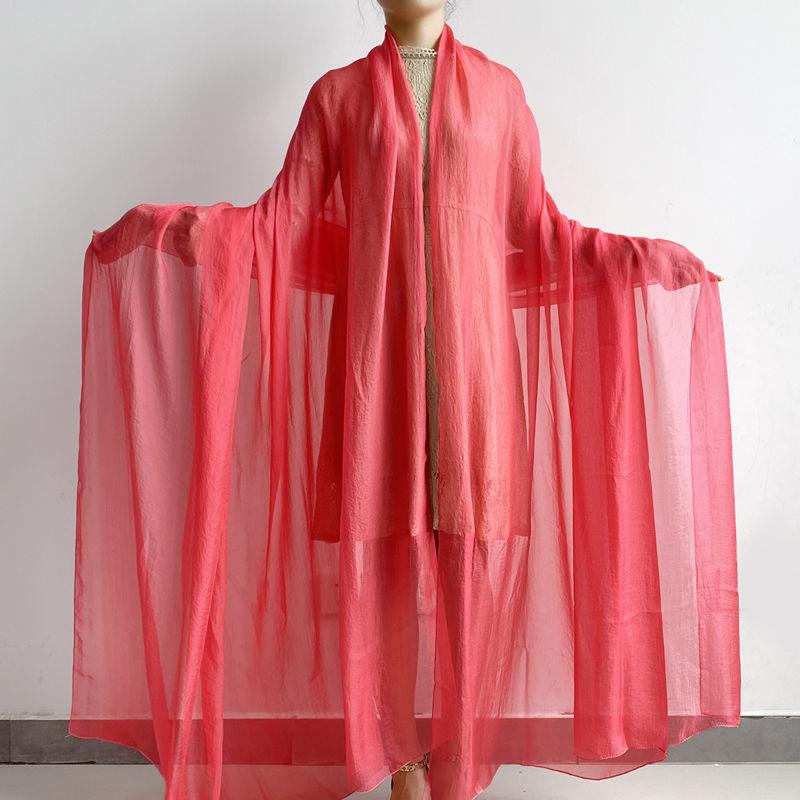 Extra großer Schal, einfarbiger Schal, Damenmode-Schal, Chiffon-Tanzschal, Sonnenschutz, Strandtuch, max. Größe ist 3*1,5m (±5-10cm Fehler) L: 1.8M * W: 1.5M wassermelone roten
