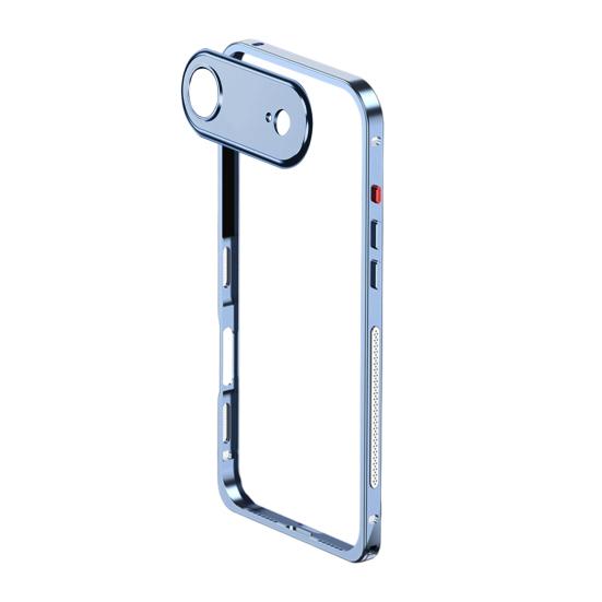 Metall Handyhülle für IPhone 17/17 Pro/17 Max/17 Air Abnehmbare Hülle & Wärmeableitung Handyhülle Ultradünner Schutzrahmen for iPhone Air blau