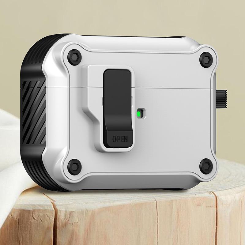 Automatische schalter Sperre Drahtlose Kopfhörer Fall Für Airpods Pro 2022 Rüstung Stoßfest Kopfhörer Lade Box Abdeckung Für Airpods 2 3 airpods pro 2029 weiß