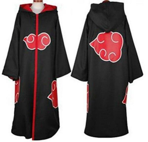 Anime Kleidung Naruto Kapuzenkleid Lange Jacke Mantel Naruto Cosplay Kostüm Naruto Akatsuki Uchiha Itachi Cosplay Umhang Umhang Übergröße M