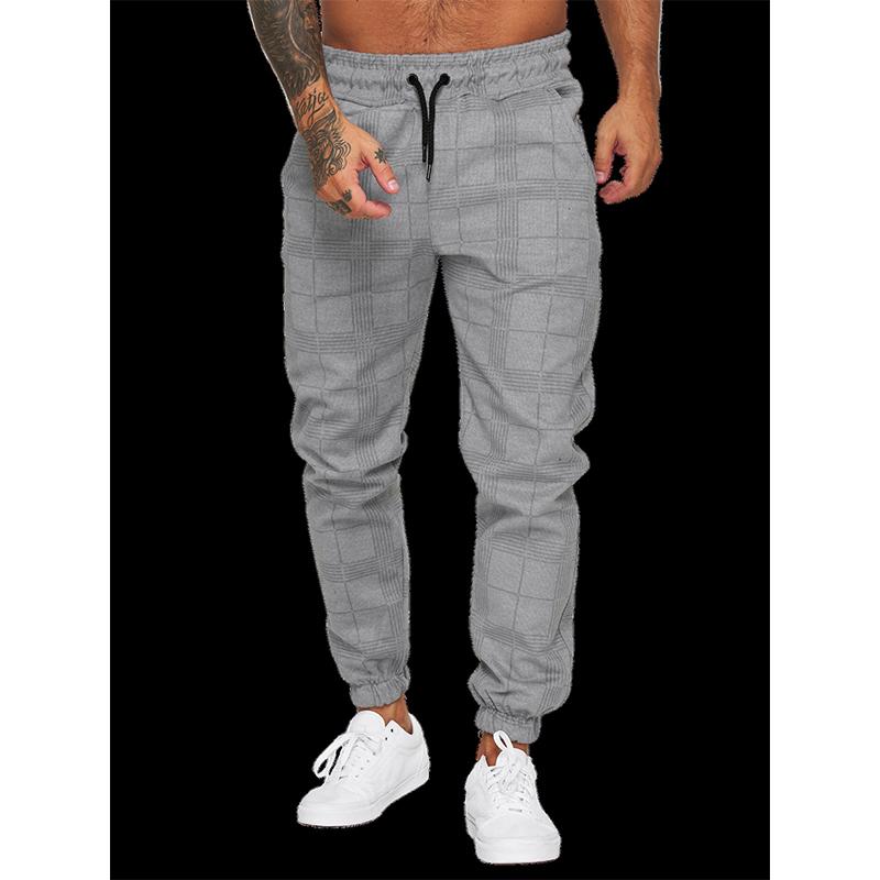 Frühling und Herbst Herren bedruckte Freizeithose Fitness Leggings Leggings L licht grau