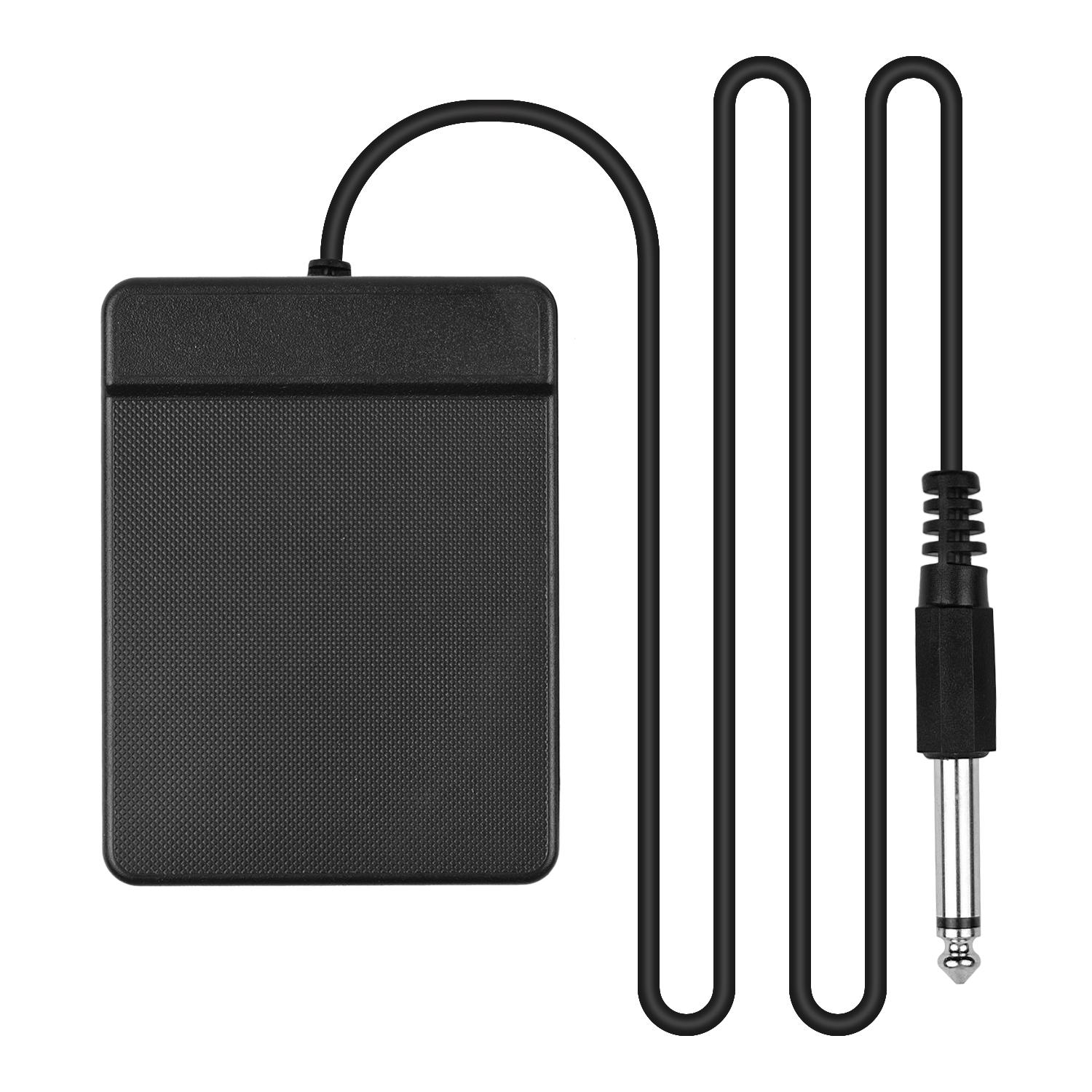 6,35mm Schnittstelle Kompaktes Sustain-Pedal Einzelpedal für Musikinstrumente Tragbare Rolle 6.35mm schwarz