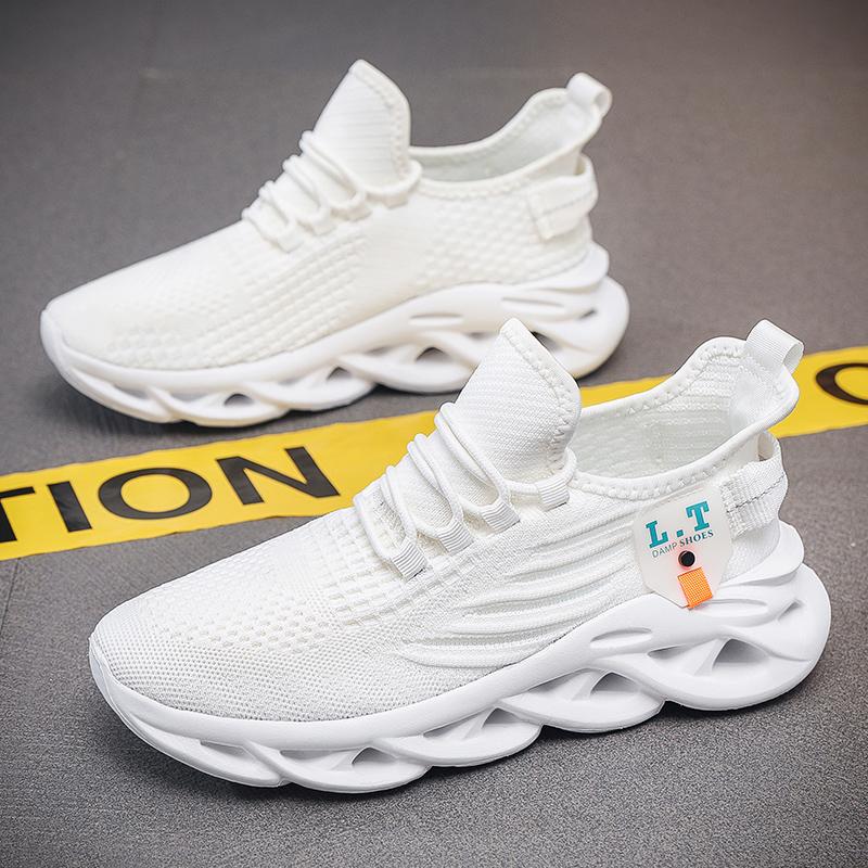 2024 Sommerschuhe für Herren, lässige Air-Mesh-Schuhe, leichte, atmungsaktive Sport-Laufschuhe für Jugendliche und Jungen in Übergröße 39–50 50 weiß