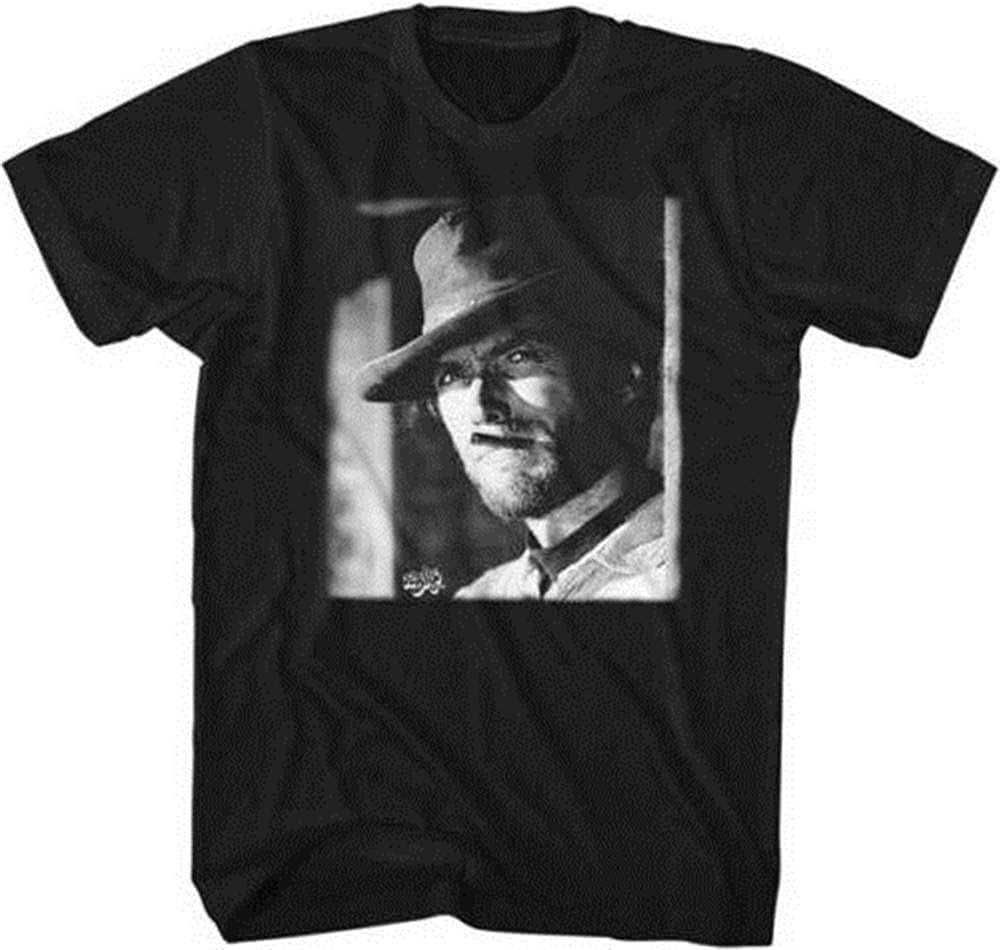 Clint Eastwood Zigarre rauchend Erwachsenen T-Shirt Neueste Herrenmode Print T-Shirt Herren Kurzarm Heißes Oberteil Tees XL schwarz