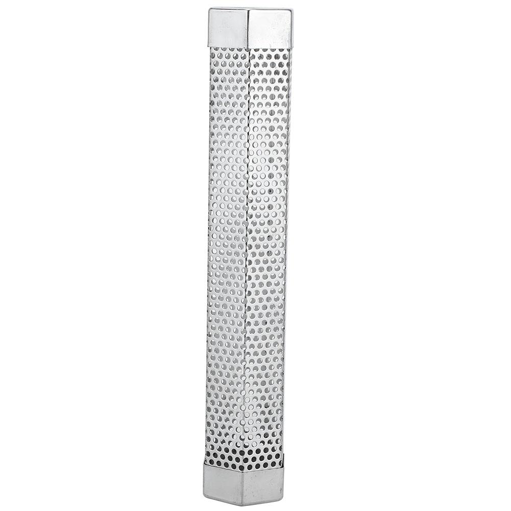 Tragbares 12-Zoll-Grill-Rauchrohr aus Edelstahl, Grillzubehör für Elektro-, Gas- und Holzkohlegrill weiß