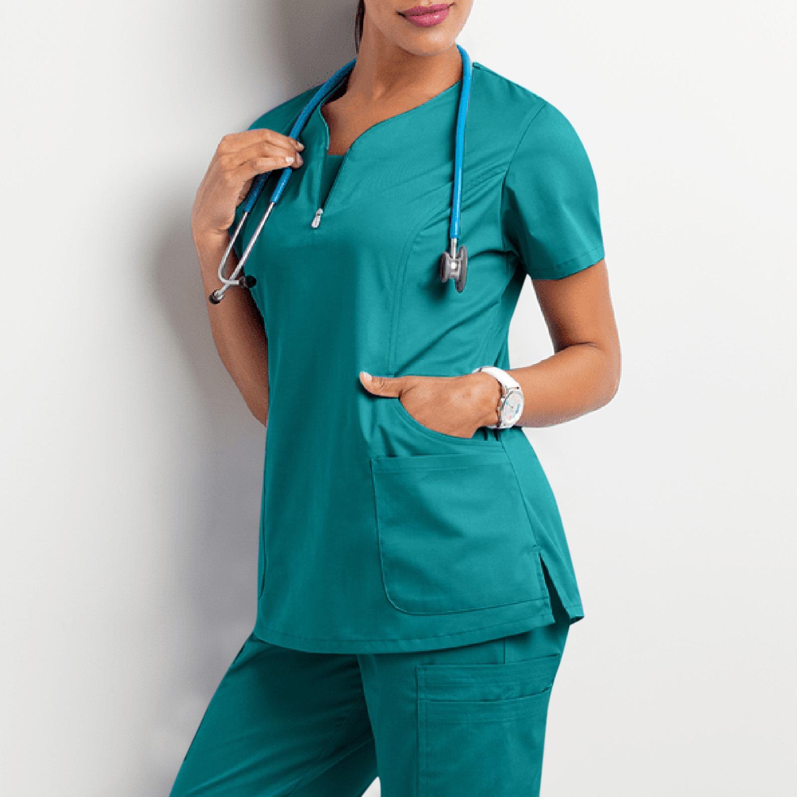 Damen Kurzarm Kasack - Krankenpfleger/Chirurg Arbeitskleidung T-Shirt Kittel M
