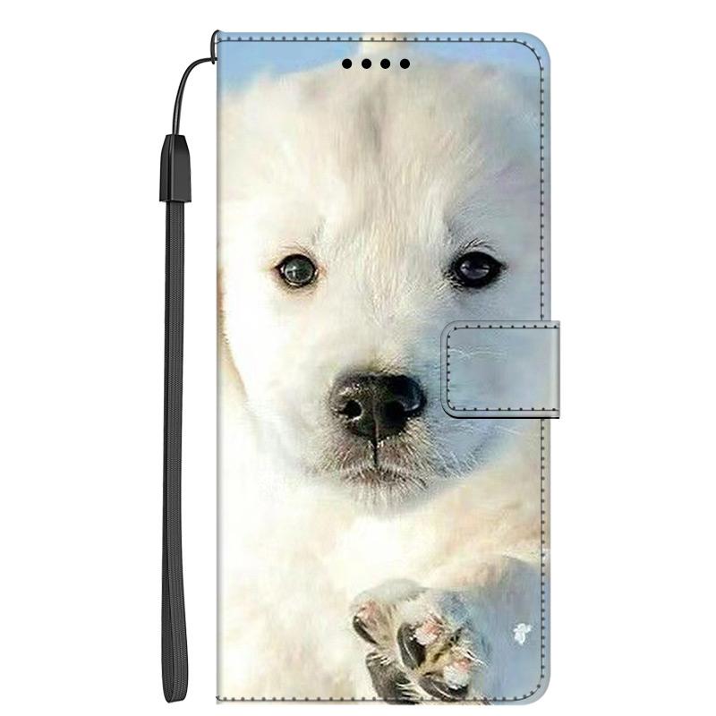 Leder Klapphülle Für Samsung Galaxy A37 A57 5G Handy Vollabdeckung Brieftasche Buch Funda Tasche Für Samsung A57 SamsungA57 Katze Wolf funda Samsung A57 5G