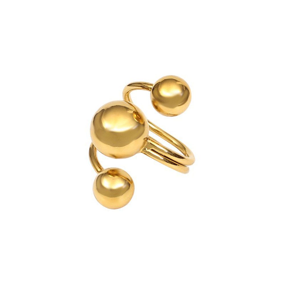 Damen Metall Kreis Groß Silber Gold Farbe Kugel Mode Accessoires Fingerring Daumenring Schmuck gold