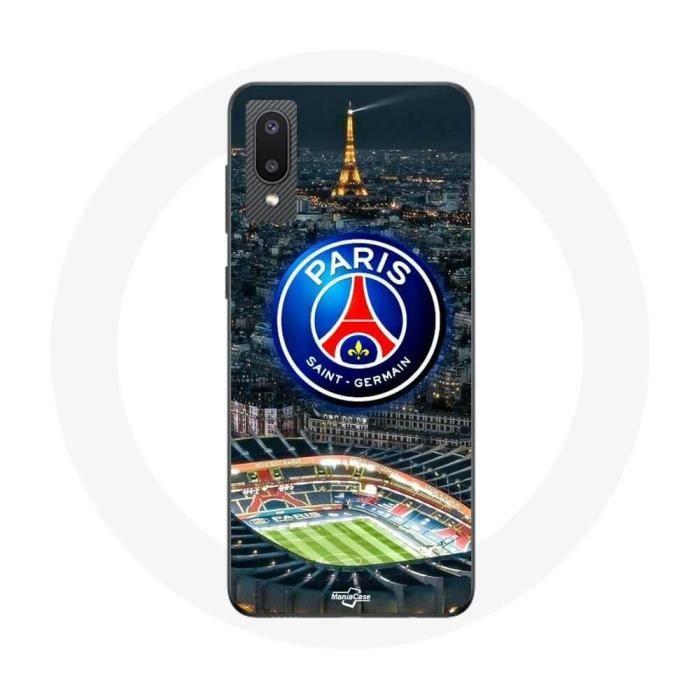 Coque Samsung Galaxy A02 psg logo stade nuit tour eiffel