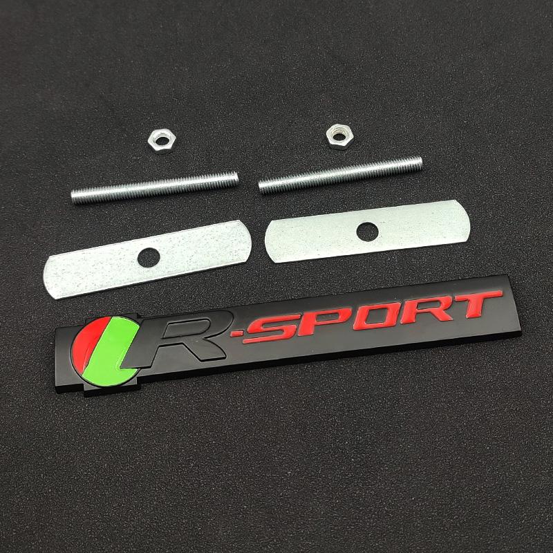 3D-Metall-R-Sport-Emblem, Auto-Kühlergrill, Logo, Kofferraum, Kotflügel, Aufkleber, Abzeichen für R XJ F PACE XE XF R Sport, Aufkleber, Zubehör Grille Badge schwarz