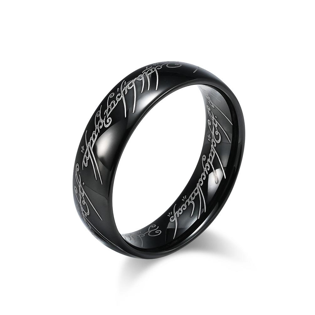 Europäischer und Amerikanischer Film und Fernsehen Herr der Ringe Wolframstahl Herr der Ringe Ring Wolframgold Laser 7# black