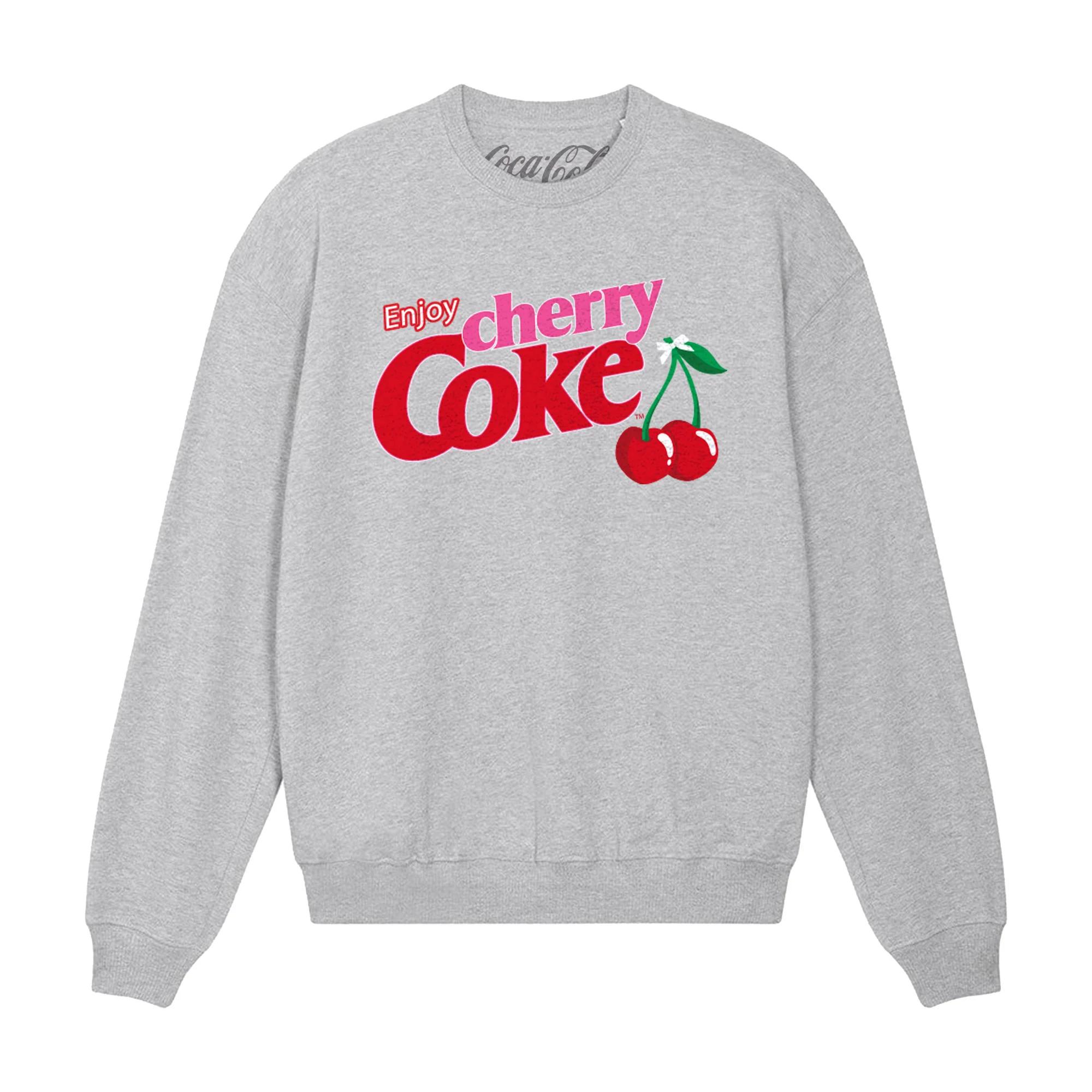 Coca-Cola Unisex-Sweatshirt „Cherry Coke“ für Erwachsene M grau