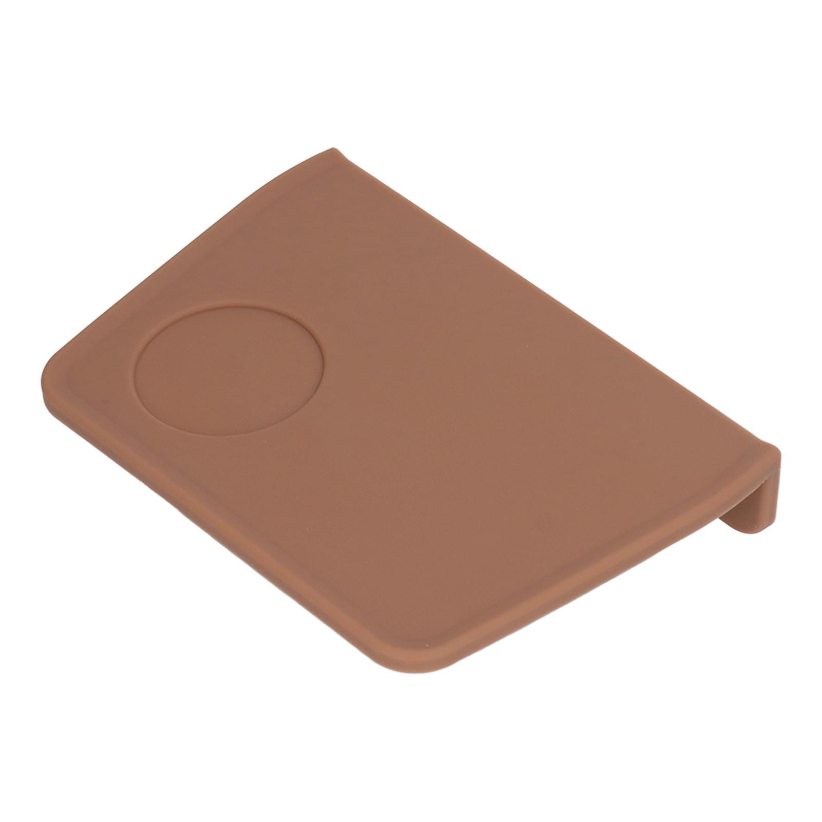 Kaffee Tamper Matte mit Tamper Schlitz Silikon Tamping Matte Kaffee Pad Tamp Station Werkzeug braun