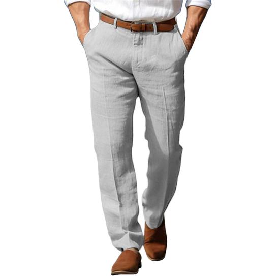 Herren Hose Mittlere Leibhöhe Knopf Reißverschluss Verschluss Lässige Hose mit Taschen Einfarbige Gerade Beine Lange Hose Reisen Arbeit Tägliche Kleidung S licht grau