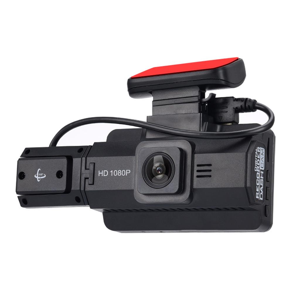 Mehrsprachiger Auto-Videorecorder mit zwei Objektiven, Auto-Dashcam, Autokamera-Recorder, Nachtsichtschleife car front lens and in-car lens