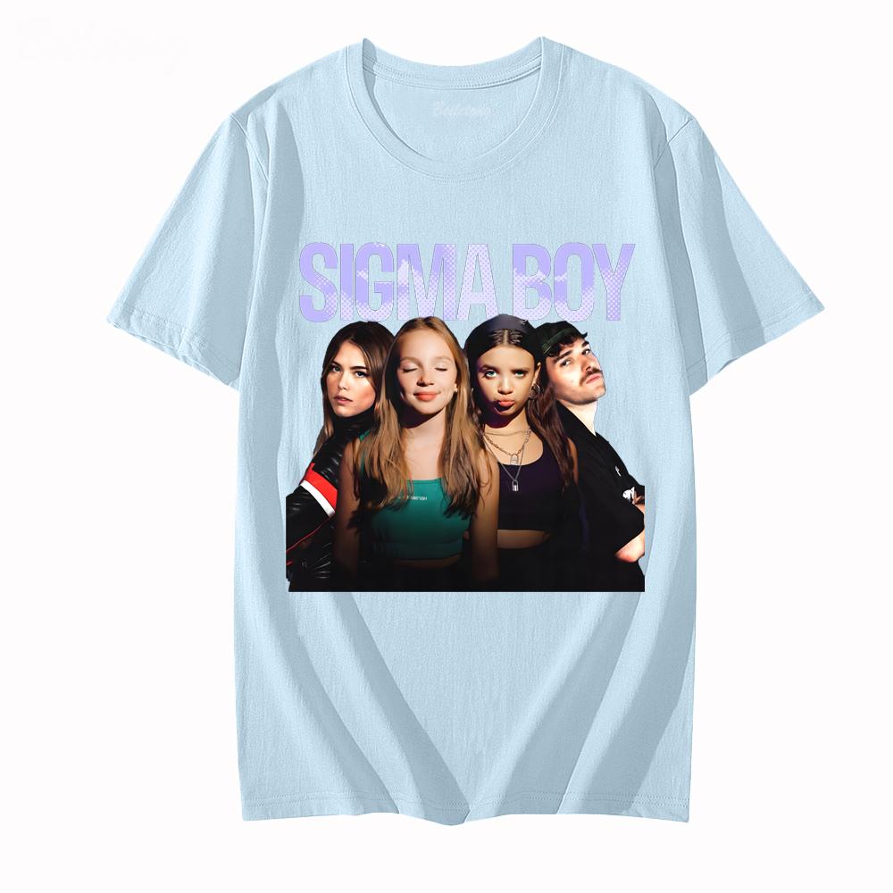 SIGMA BOY T-Shirt mit Aufdruck, Sommer-Grafik-T-Shirt, lässig, Hip-Hop-T-Shirt, bequeme Baumwolloberteile, kurzärmelig, weiches T-Shirt S