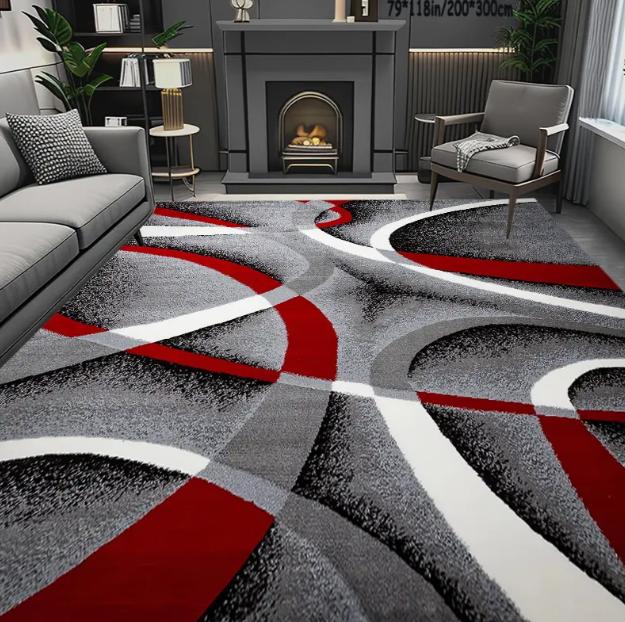 Geometrischer Großer Teppich Leichter Luxus Europäisch und Teppich Zuhause Sofa und Teetischmatte Innen Außen Teppich Fußmatte Dekoration 40x60cm gray