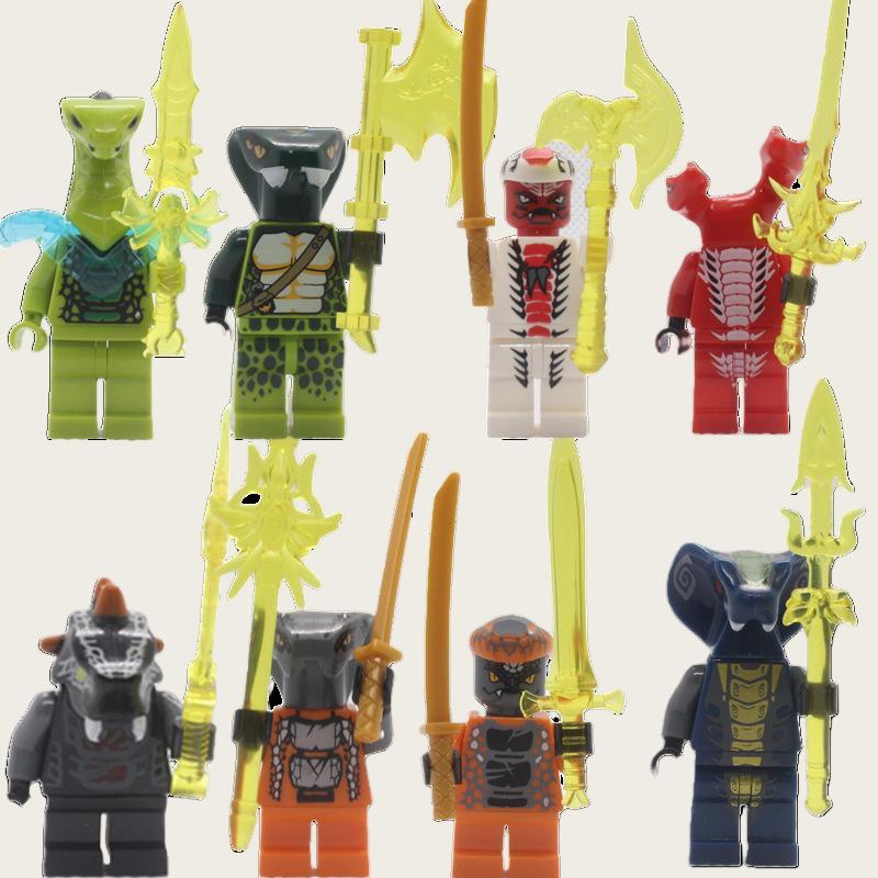Film Action Schlange Basilisk Schildkröten Minifiguren mit Waffe Bauklötze Mini Figur Puppen Ziegel Set Kinderspielzeug