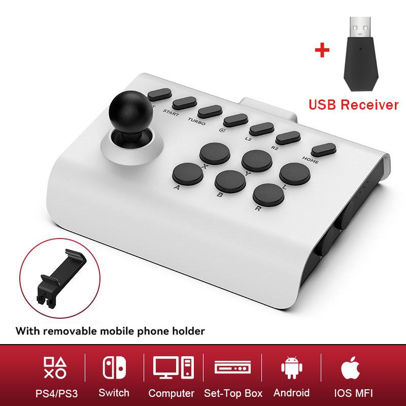 VAORLO Arcade Game Stick Joystick Controller für Nintendo Switch PS4 PS3 8bitdo Ultimate Pandora Box PC IOS Handy White Black With Receiver