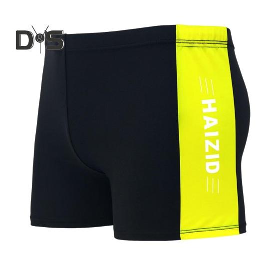 Erwachsene Männer Badehose Mid-rise Elastische Taille Patchwork Farbe Wasserabweisende Bademode Schnell Trocknende Badehose Badeshorts 6XL gelb