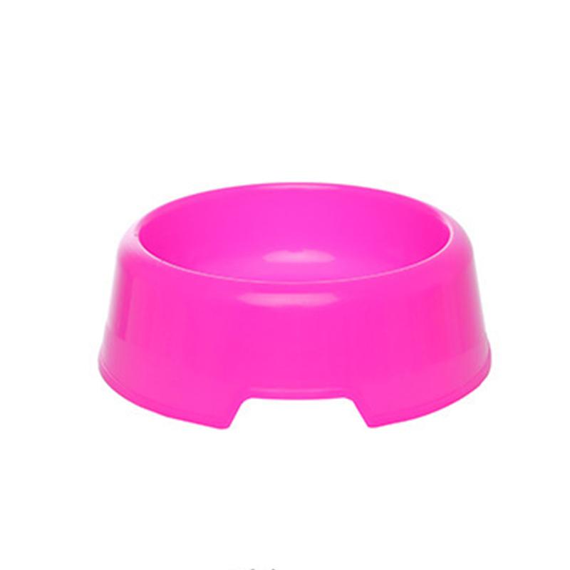 Langlebig, leicht zu reinigen, für Hunde und Katzen, Tierbedarf, bunter Futternapf aus Kunststoff, nicht zerbrechlich, runde Form, Futternäpfe, glattes Zubehör rose rot