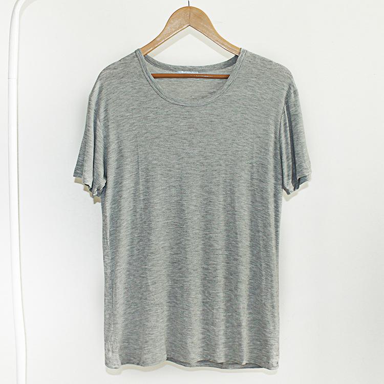 Herren-Sommer-T-Shirt, dehnbar, weich, atmungsaktiv, kurze Ärmel, Schlaf-T-Shirts für Männer, Rundhalsausschnitt, lässiges Basic-T-Shirt, athletisches Fitnessstudio, Workout, Heim-T-Shirts XXXXL graue