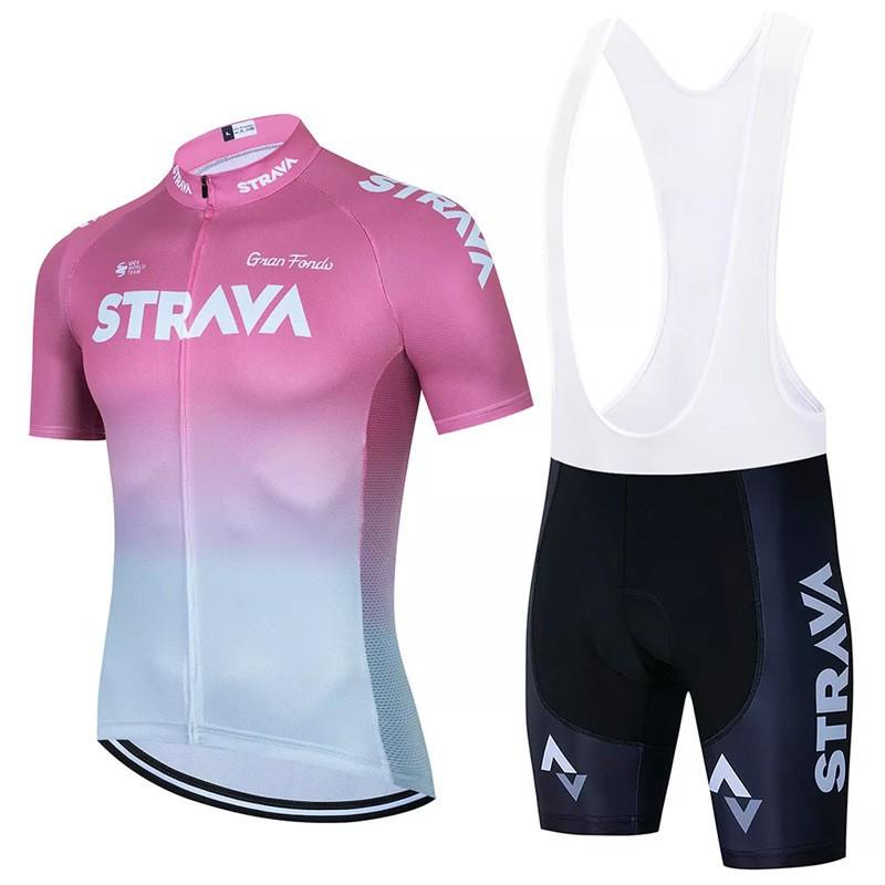 Herren Damen Radsport Trikot Set Kurzarm Atmungsaktiv Fahrrad Outfit Rennrad Mountainbike Small pink