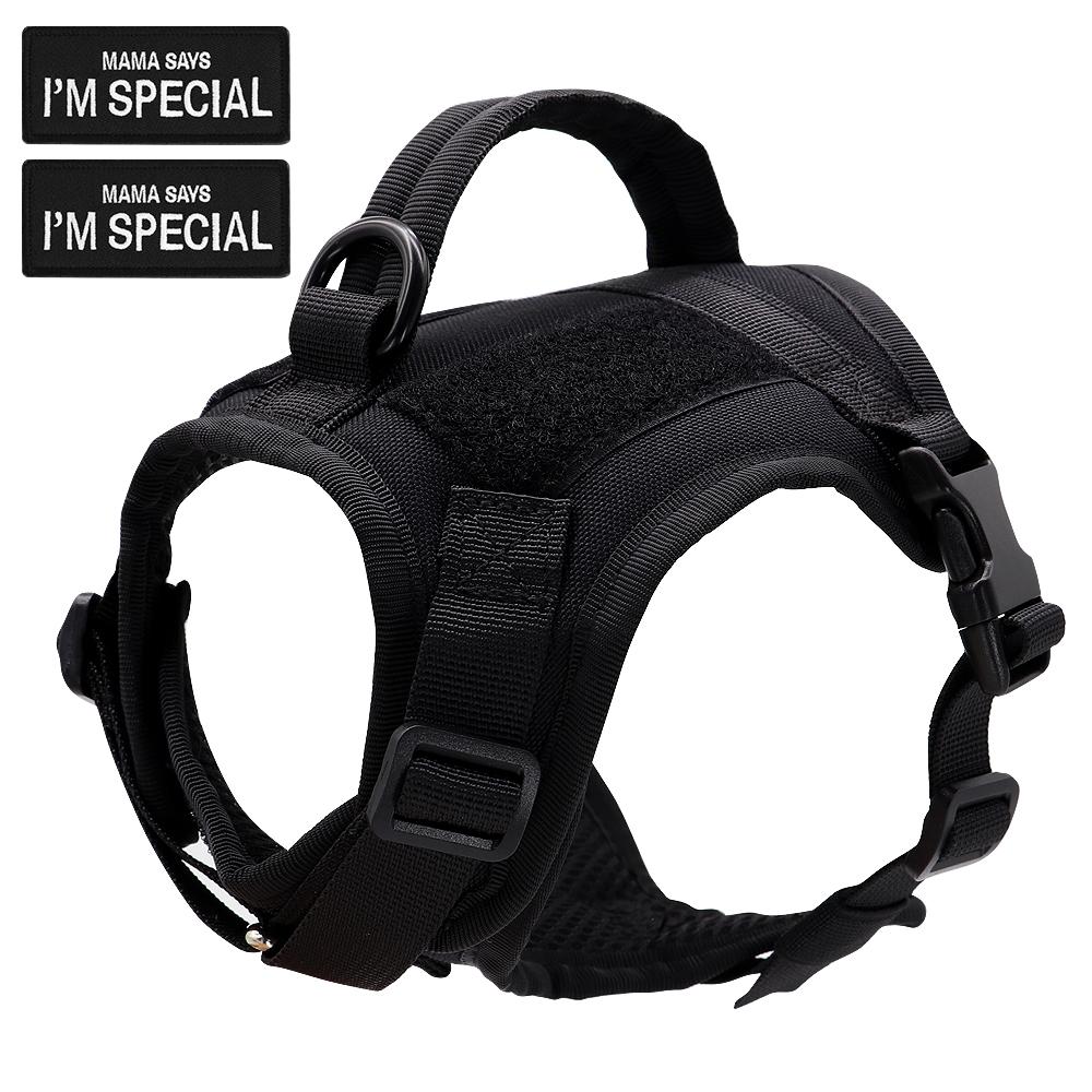 Nylon Katzen Geschirr Weste mit 2 Aufklebern Militärisch Taktisches Katzen Geschirr mit Griff Katzen Kleine Hunde Haustier Training Spaziergang Chihuahua Free Size