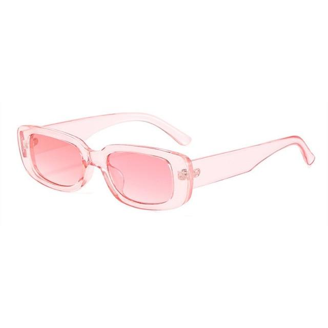 Sonnenbrille Klassische Retro Quadratische Gläser Frauen Vintage Reise Kleine Rechteck Sonnenbrille Weibliche Brillen Anti-Glare rosa