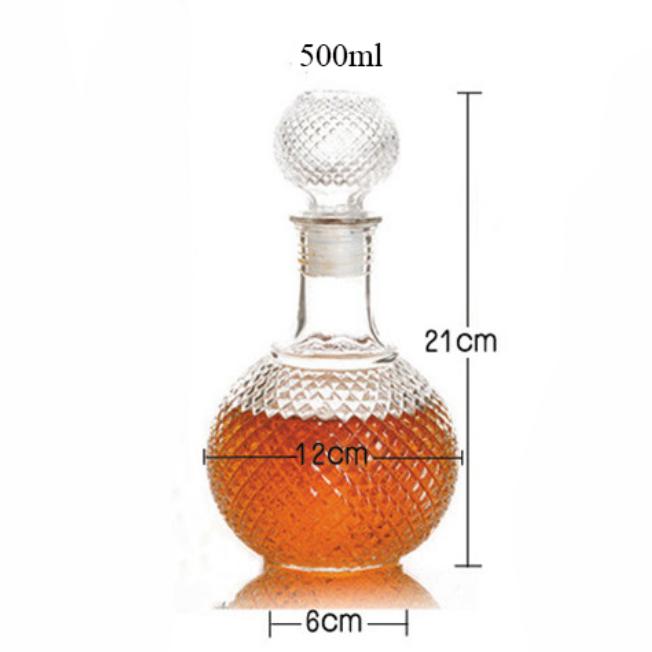 Home Bar Runde Kugelform Kristall Whisky Wein Bier Trinkglas Flasche Dekanter Whisky Schnaps Karaffe Wasserkrug Barware Werkzeuge 500ml