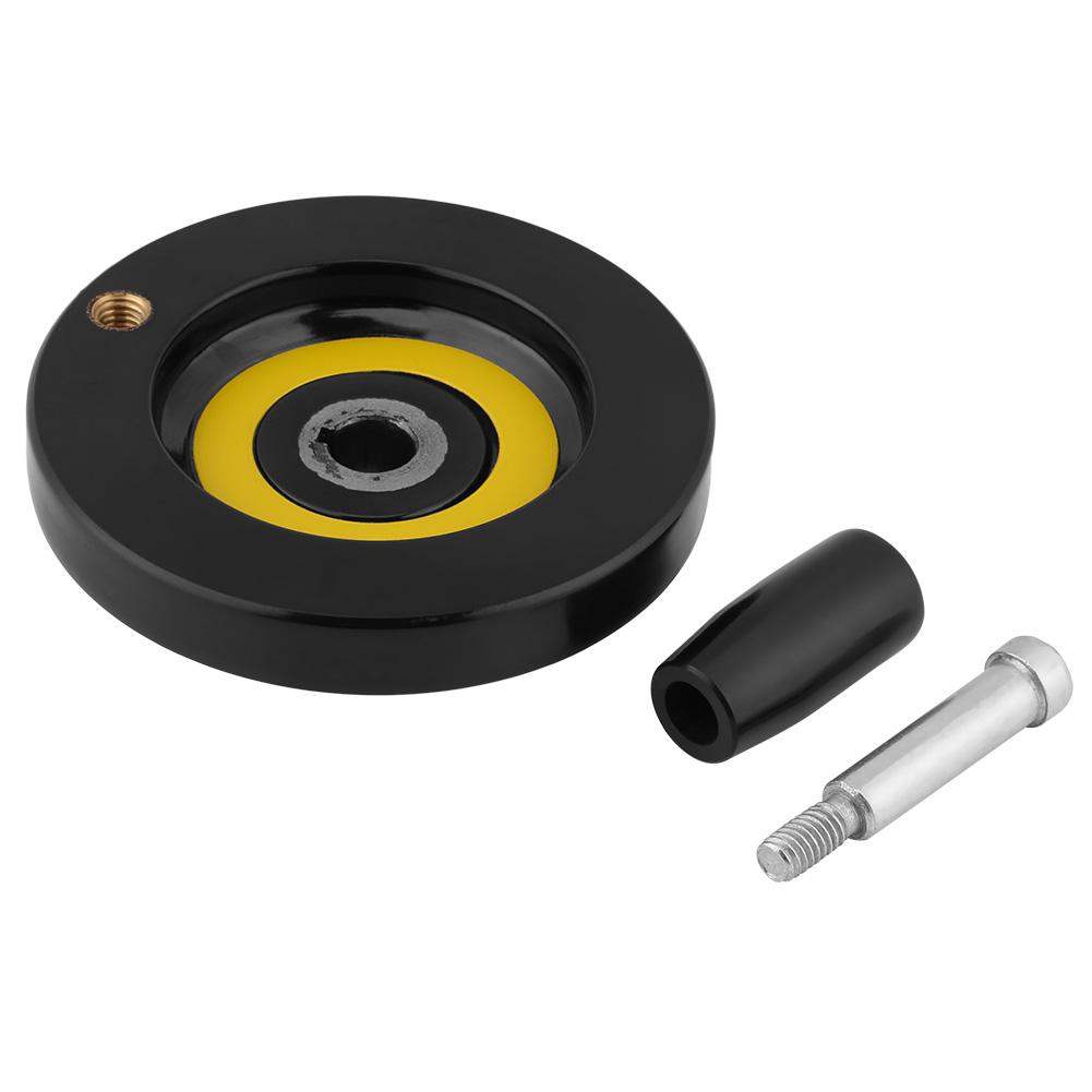 1 Stück Schwarzes Drehbank Fräsmaschine Hinteres Wellenhandrad mit Drehgriff(10x 80mm)