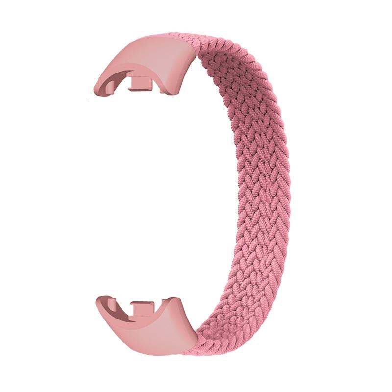 Nylon Armband Buntes Silikonarmband Armband für Mi Band 10 9 8 Uhrenarmband Geflochtene Solo-Schlaufe Pulseira Armband Mi band 8 For Mi Band 8-S rosa