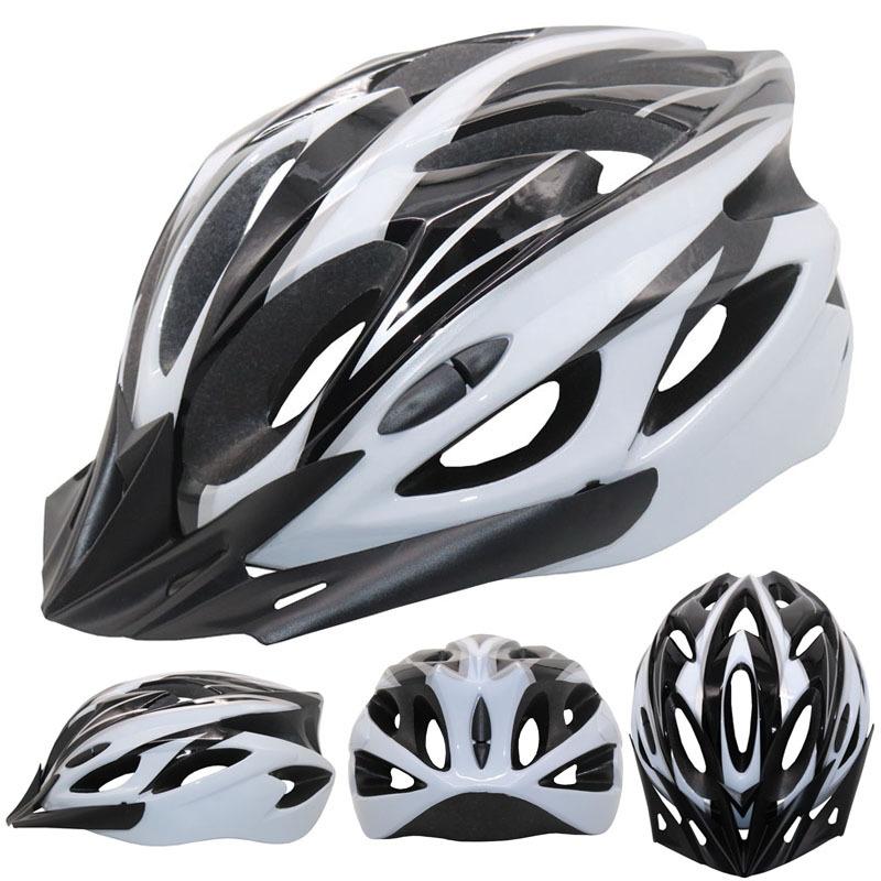 Fahrradhelm, Fahrradhelm, Komfortfutter, leicht, hohl, für Herren und Damen, verstellbar, Reitsicherheit, Kopfschutz, Fahrrad-MTB-Helm, Neu schwarz weiße