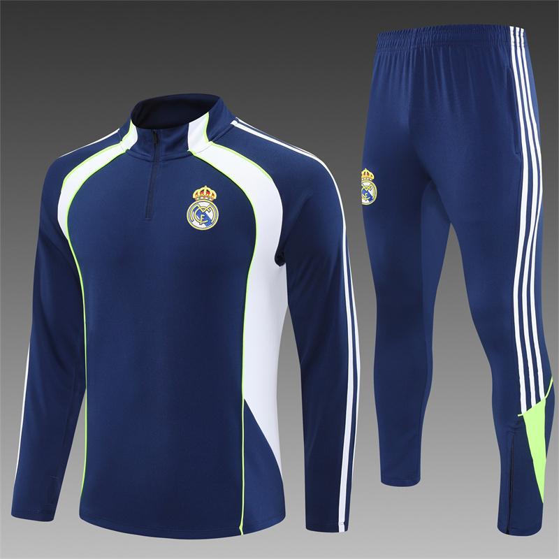 2426 Real Madrid Trikot Langarm Halbzip Vor dem Spiel Fußball Trainings-Trikot Auswärts-Trikot Erwachsenen Kurzarm Kinderanzug 12 yards