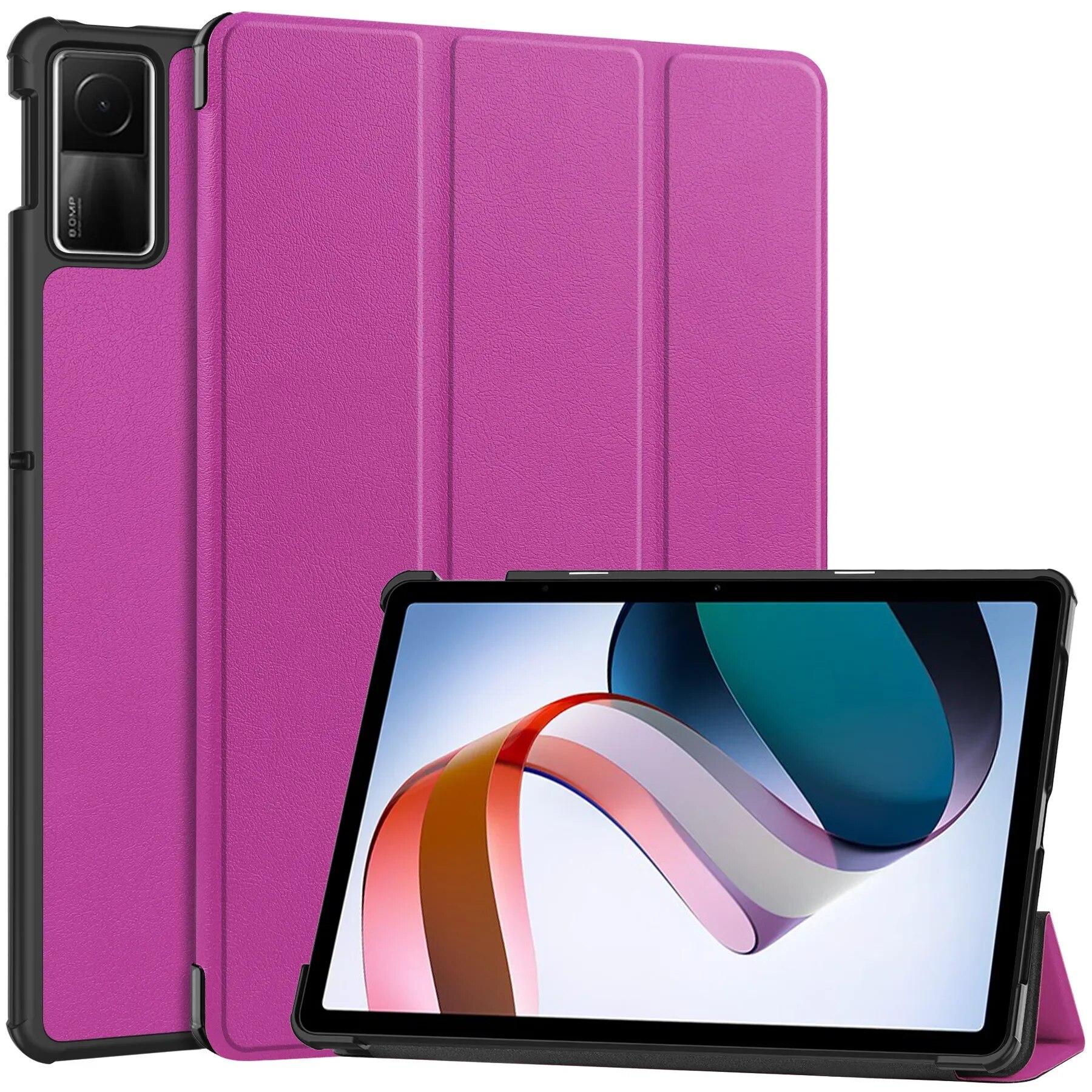 Für Xiaomi Redmi Pad Se Hülle 11 Zoll Tablet PC Tri-Folding Slim Stand Solid Magnetic Cover mit Auto Wake Funktion Redmi Pad Se 11 inch violett