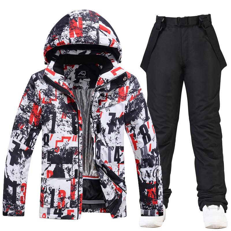 Neue Ski Anzug männer Anzug Winter Outdoor Winddicht Wasserdicht Warme Dicke Single-Board Doppel-Board Ski Jacke + hosen XL