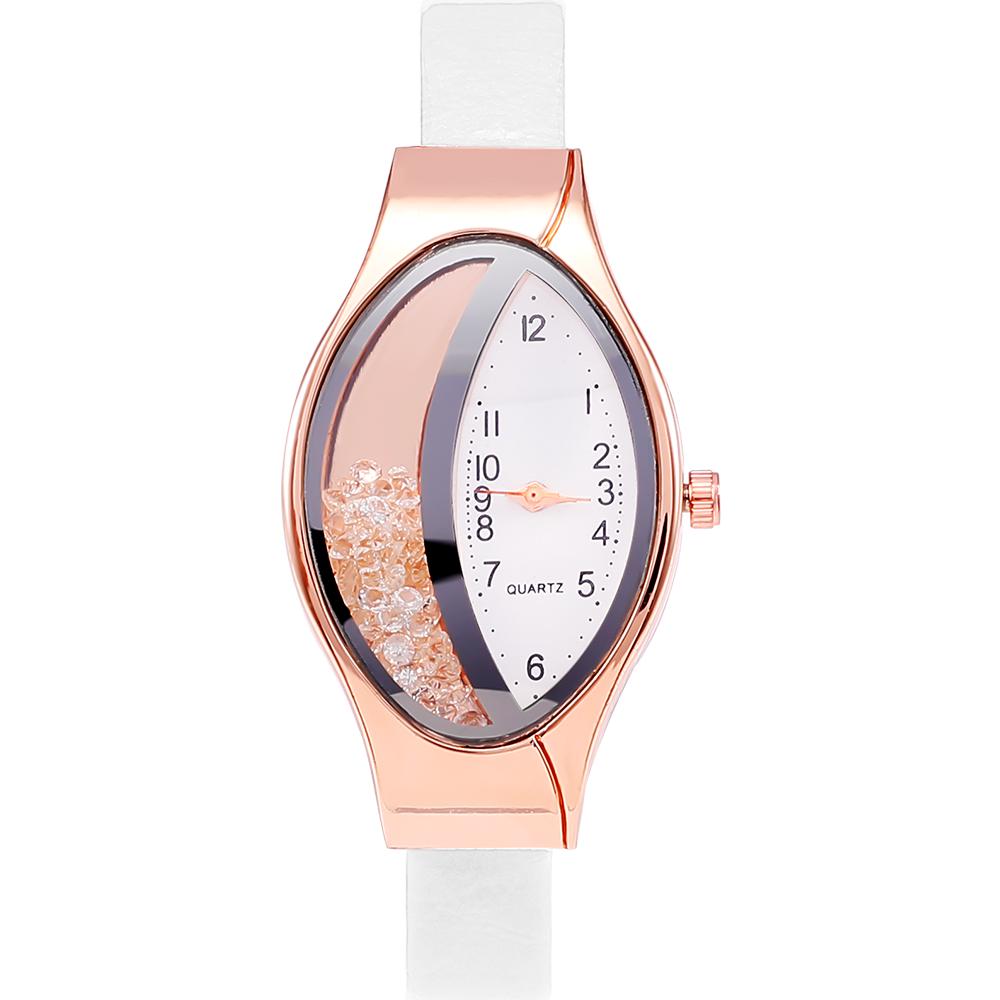 Beliebte Uhr Kreative Quarz Mode-Accessoires Kleid Uhr Uhr Handgelenk Frauen weiß