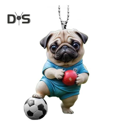 Weihnachtsanhänger zum Aufhängen im Rückspiegel, mit Umhängeband, einfach aufzuhängen, farbecht, Tier-/Hundeanhänger, Weihnachtsbaum-Dekoration A