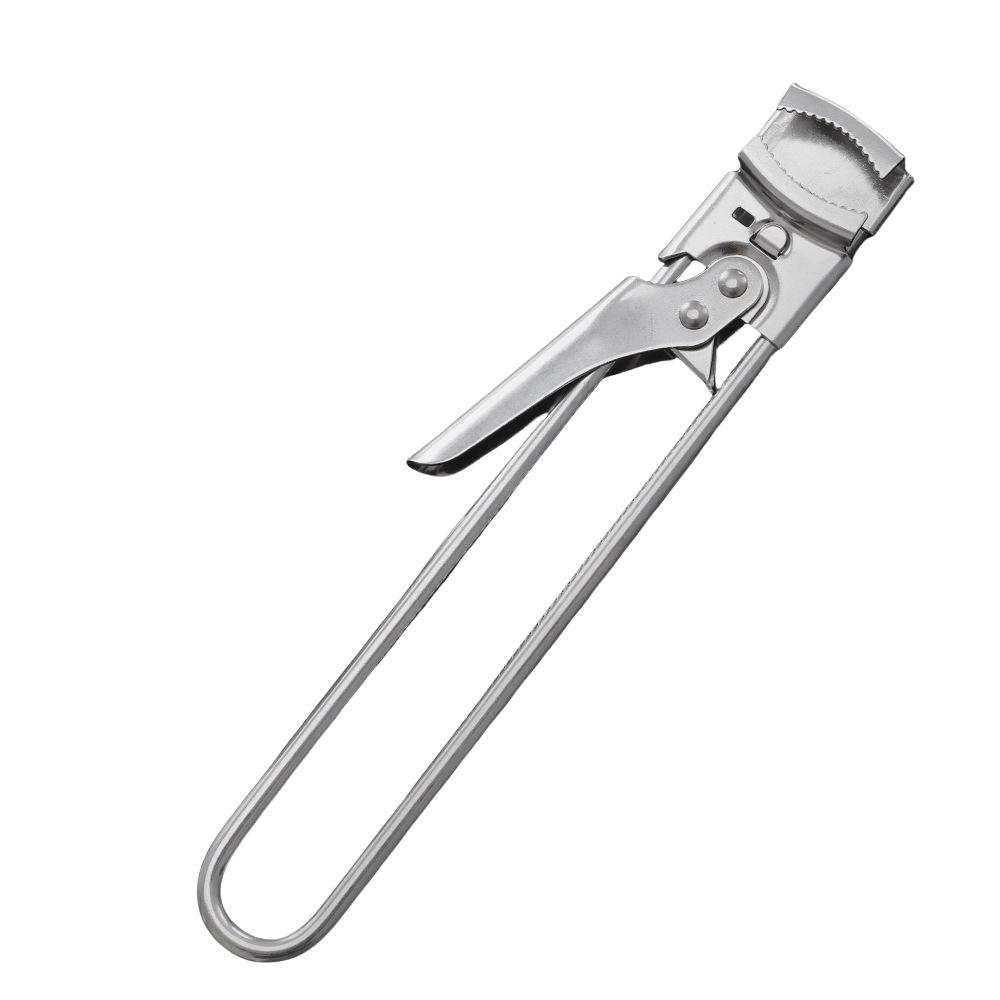 Neuer verstellbarer Glasöffner aus Edelstahl, manueller Flaschendeckelöffner für schwache Hände, einfacher Griff, Küchenzubehör, Gadgets, Werkzeuge 1 pc silber