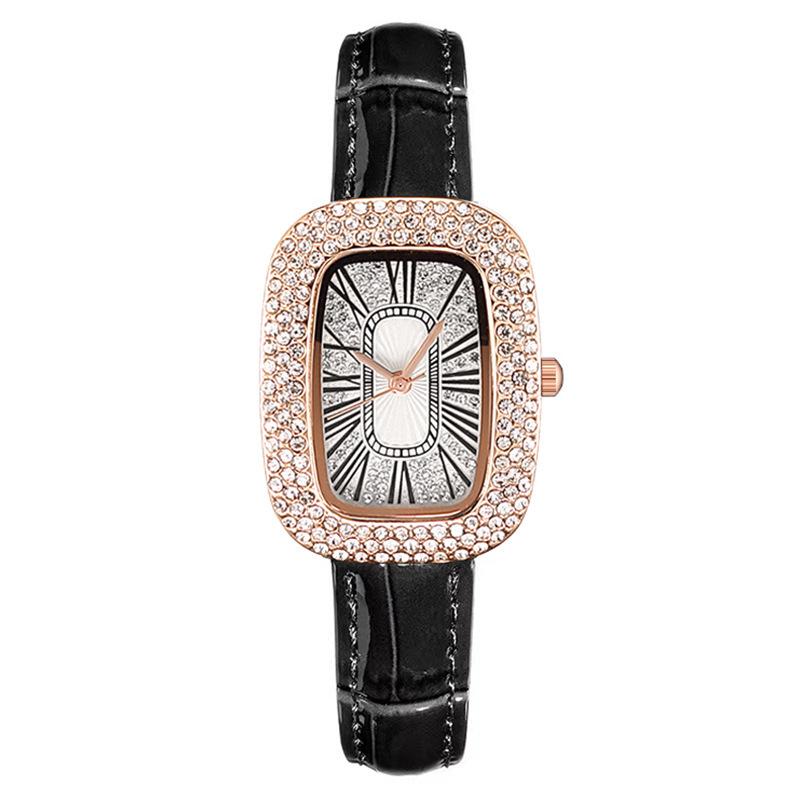 Top Diamant Damenuhren Mode Damen Luxus Quarzuhren Mädchen beste Geschenke Armbanduhren schwarz