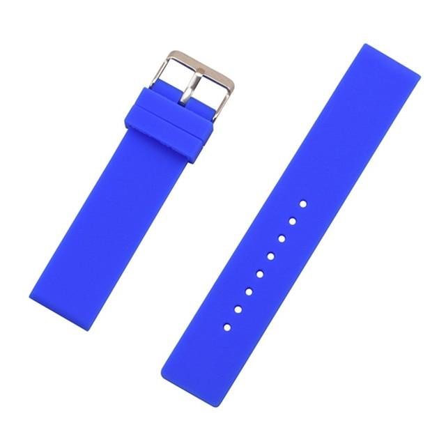 12mm 14mm 16mm 18mm 20mm 22mm 24mm Sport Silikon Uhr Band Männer Frauen universal Gummi Armband Armband Armband Zubehör 20mm blau