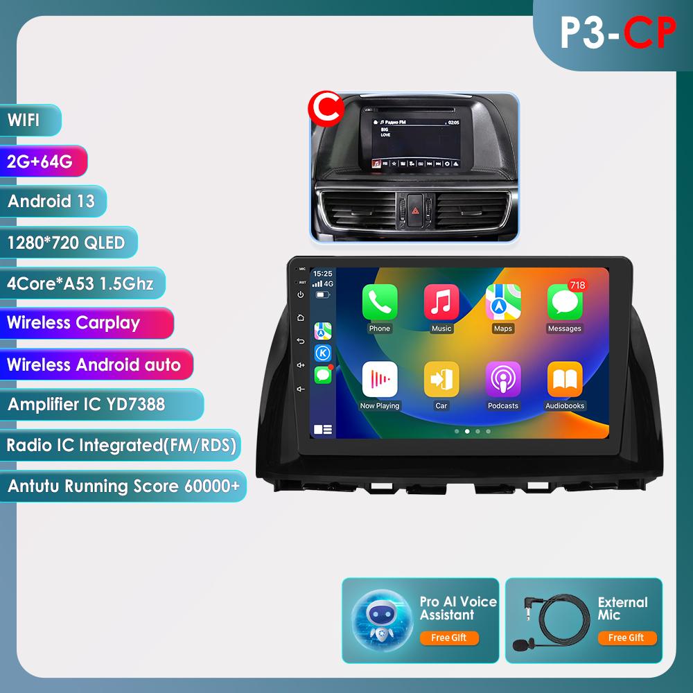 Hizpo Für Mazda CX5 CX-5 CX 5 2012 - 2015 Autoradio Multimedia Video Player Navigation Android 10 Kein 2DIN 2 DIN Carplay 4G-LTE RDS Intelligenter DVR DAB P3CP C 4Core 2G 64G AI
