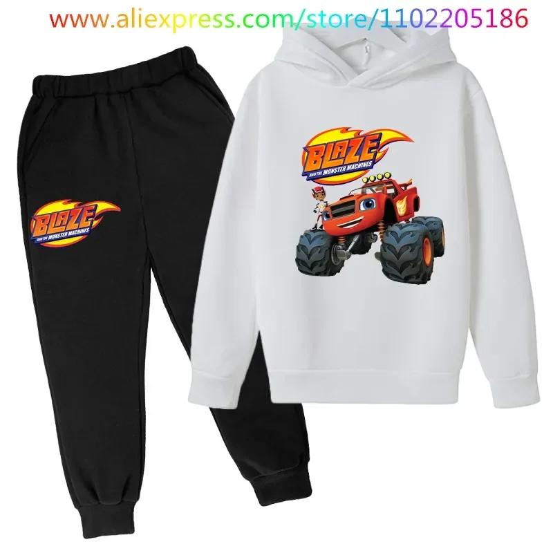 Topo De Bolo Blaze And The Monster Machines 4 Hoodie Kinderkleidung Mädchenkleidung Kinder Herbstanzug Jungen Sweatshirt und Hose 140 white