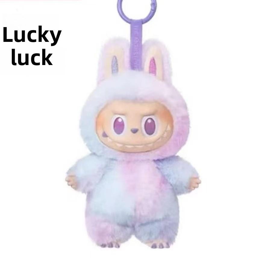 Anime Figur Labubu Geldbörsen Spielzeug Schlüsselanhänger Vinyl Anhänger Puppe Modell Spielzeug Plüschtier Niedliches Monster Schlüsselanhänger Spielzeug Geschenke violett