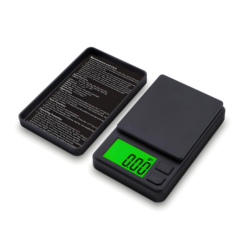 200/500/1000g 0,01g Mini Digitalwaage Gramm Lebensmittel Schmuck Unzen/Grain Waage Taschenwaage Küchen Elektronikwaage mit Hintergrundbeleuchtung 200g schwarz